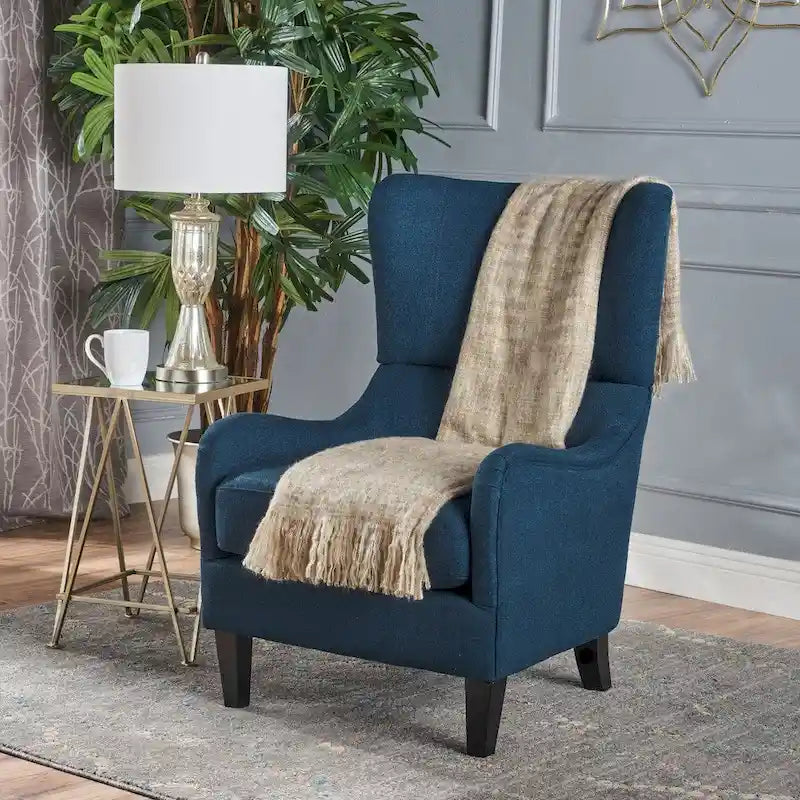Poltrona da club in tessuto Quentin Contemporary Wingback di Christopher Knight Home
