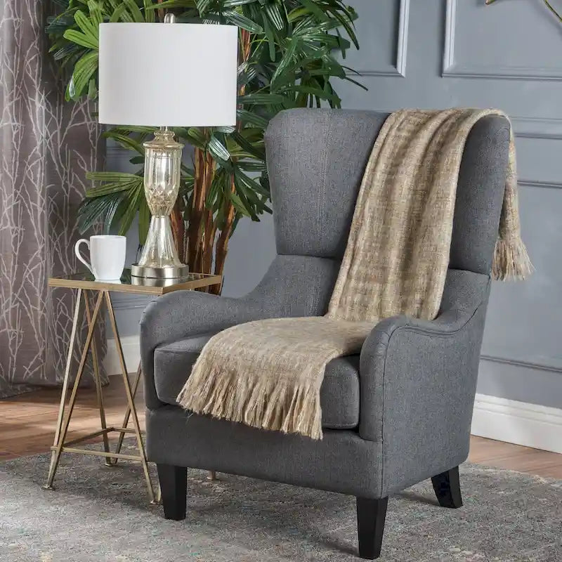 Poltrona da club in tessuto Quentin Contemporary Wingback di Christopher Knight Home