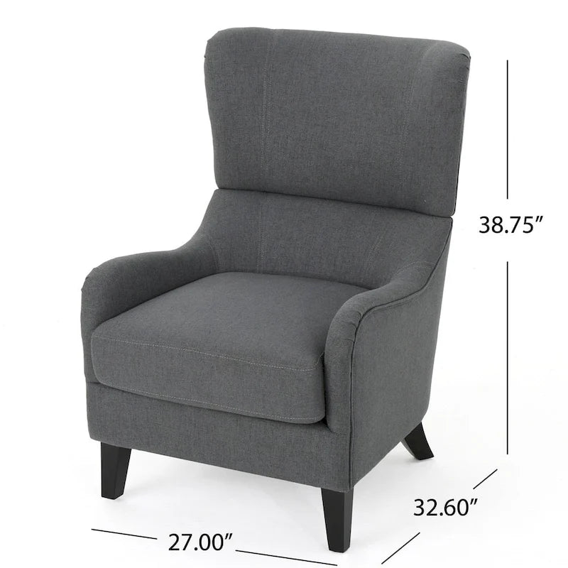 Poltrona da club in tessuto Quentin Contemporary Wingback di Christopher Knight Home