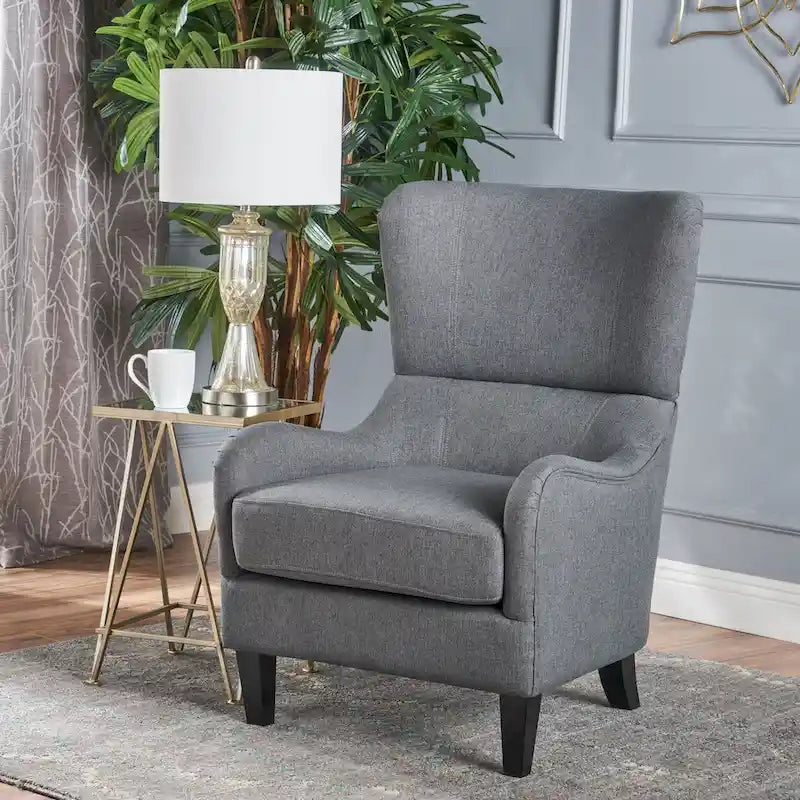 Poltrona da club in tessuto Quentin Contemporary Wingback di Christopher Knight Home