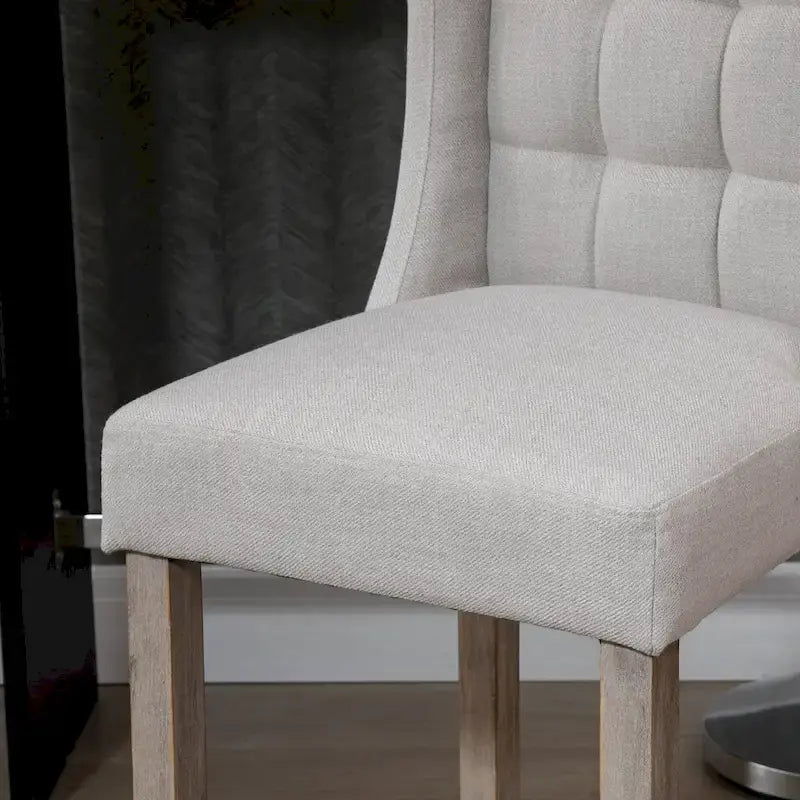 HOMCOM Set di 2 sgabelli da bar moderni, imbottiti e trapuntati, con schienale e gambe in legno di caucciù, per cucina e sala da pranzo
