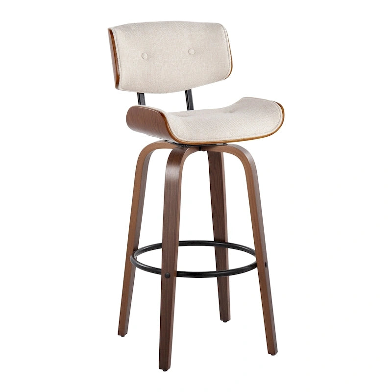 Sgabello da bar ad altezza fissa Carson Carrington Leksand 30 con gambe in legno curvato (set di 2)