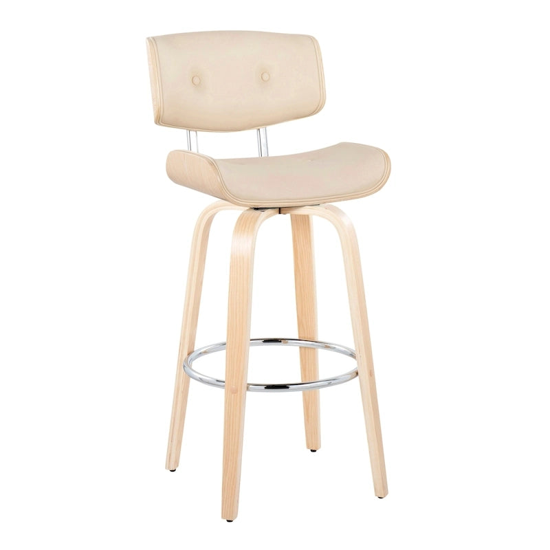 Sgabello da bar ad altezza fissa Carson Carrington Leksand 30 con gambe in legno curvato (set di 2)