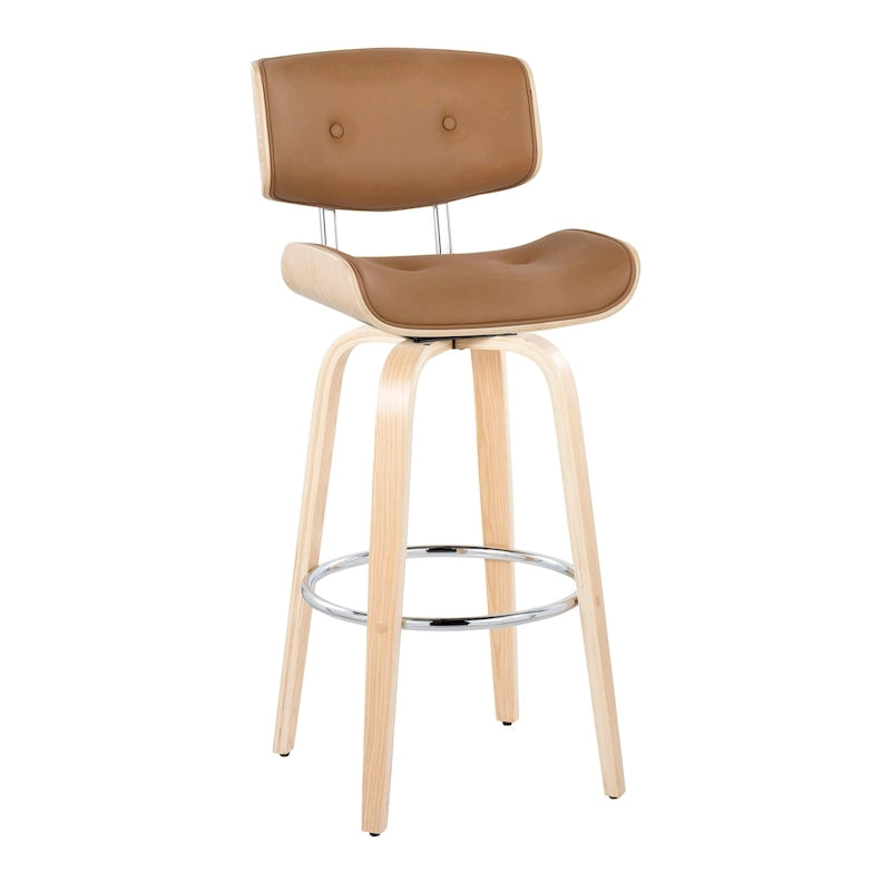 Sgabello da bar ad altezza fissa Carson Carrington Leksand 30 con gambe in legno curvato (set di 2)