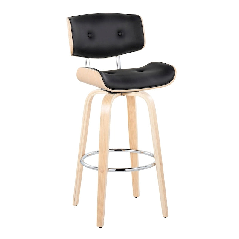 Sgabello da bar ad altezza fissa Carson Carrington Leksand 30 con gambe in legno curvato (set di 2)