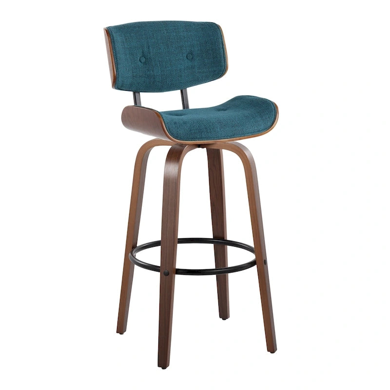 Sgabello da bar ad altezza fissa Carson Carrington Leksand 30 con gambe in legno curvato (set di 2)