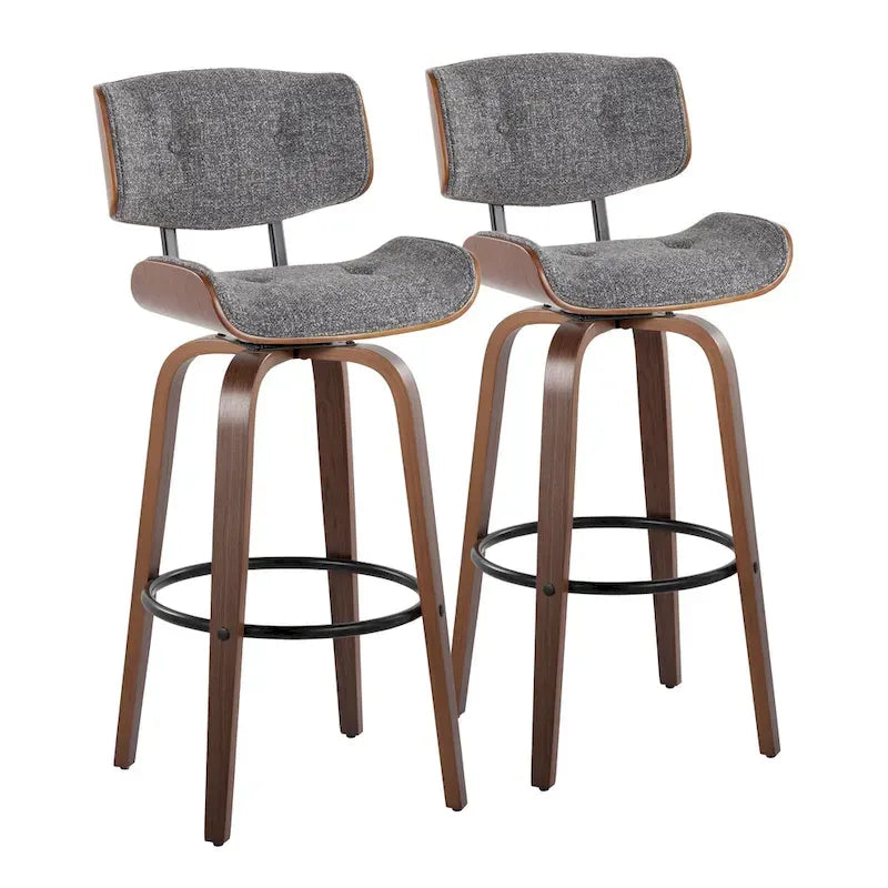 Sgabello da bar ad altezza fissa Carson Carrington Leksand 30 con gambe in legno curvato (set di 2)
