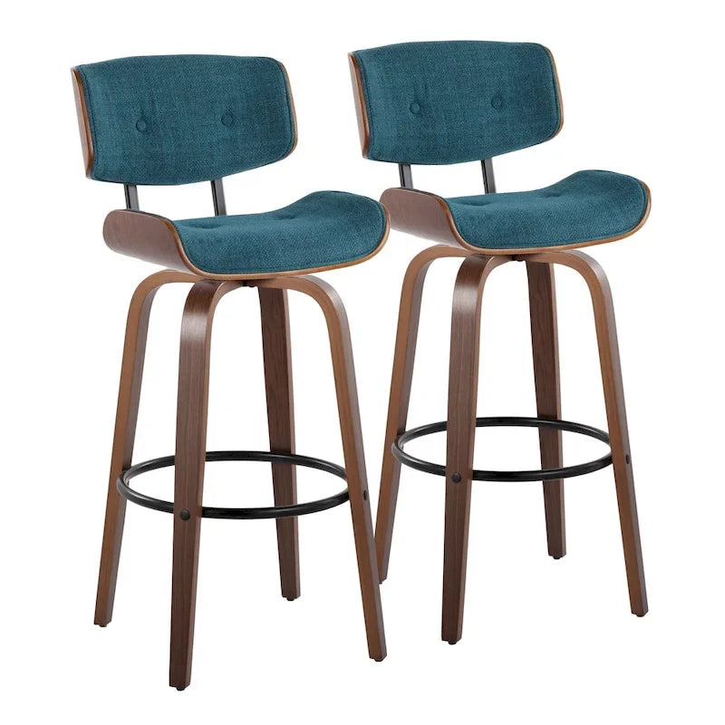 Sgabello da bar ad altezza fissa Carson Carrington Leksand 30 con gambe in legno curvato (set di 2)