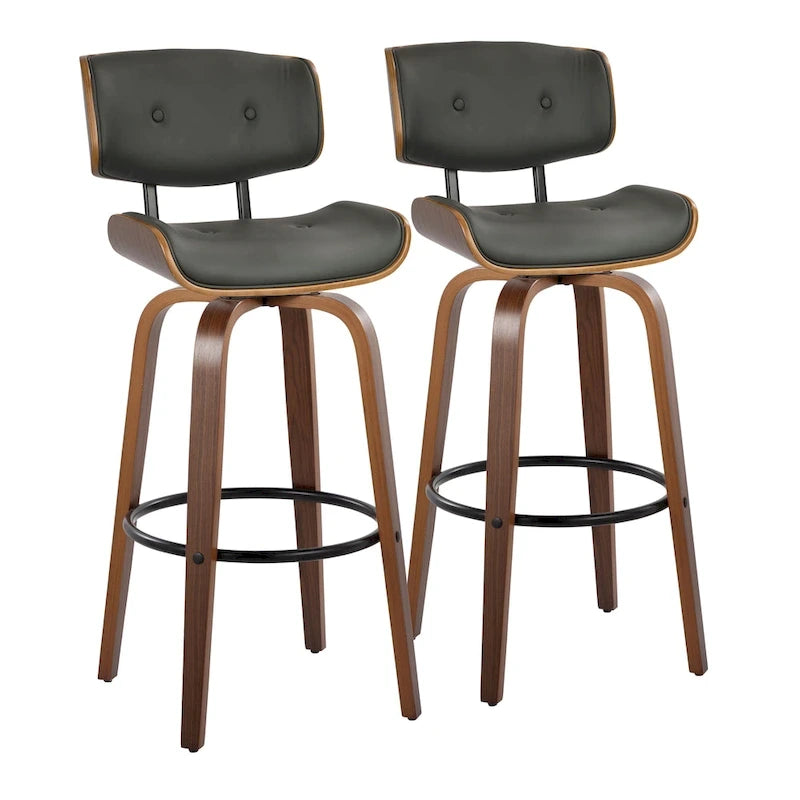 Sgabello da bar ad altezza fissa Carson Carrington Leksand 30 con gambe in legno curvato (set di 2)