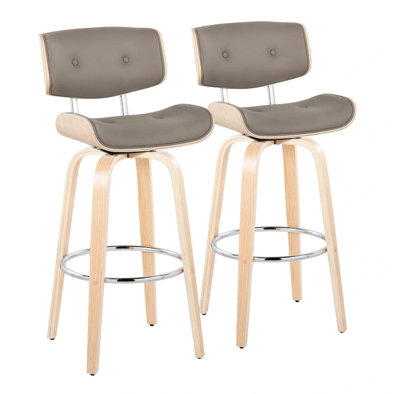 Sgabello da bar ad altezza fissa Carson Carrington Leksand 30 con gambe in legno curvato (set di 2)