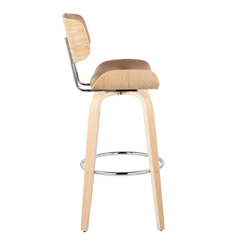 Sgabello da bar ad altezza fissa Carson Carrington Leksand 30 con gambe in legno curvato (set di 2)