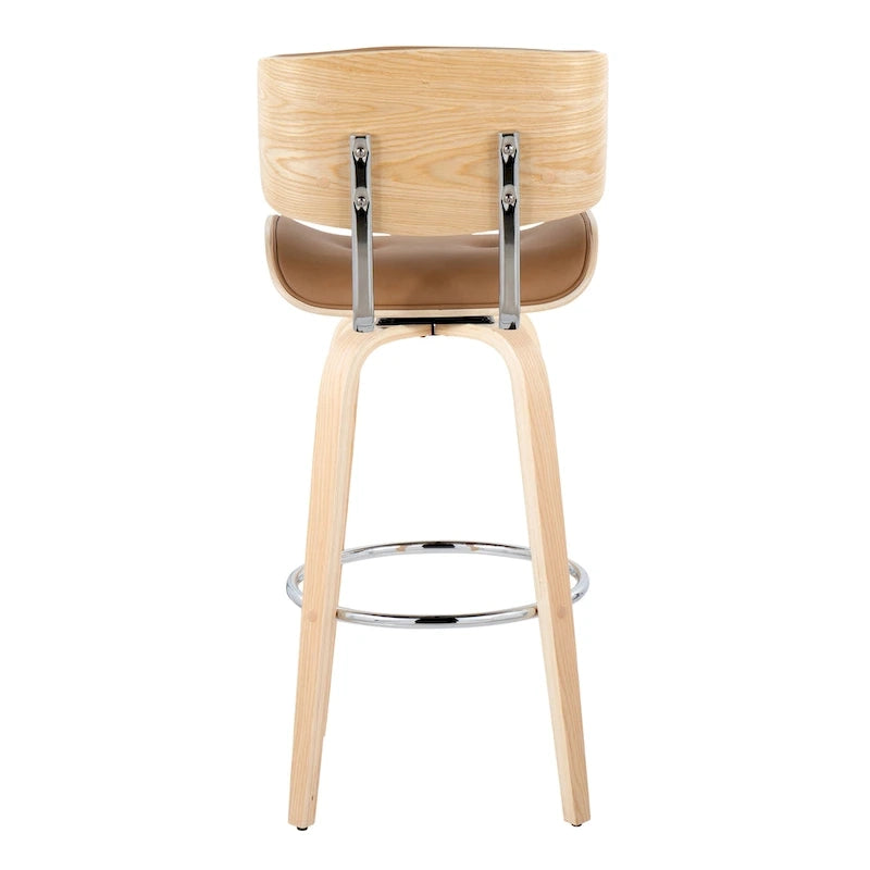 Sgabello da bar ad altezza fissa Carson Carrington Leksand 30 con gambe in legno curvato (set di 2)