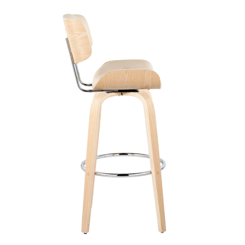 Sgabello da bar ad altezza fissa Carson Carrington Leksand 30 con gambe in legno curvato (set di 2)
