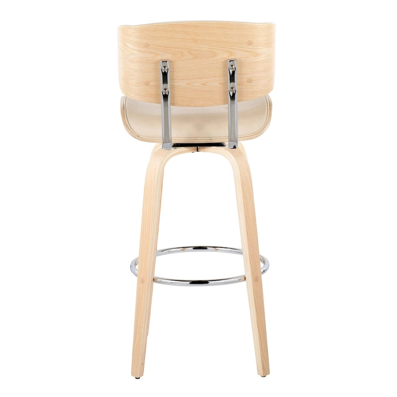 Sgabello da bar ad altezza fissa Carson Carrington Leksand 30 con gambe in legno curvato (set di 2)