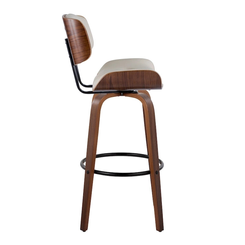 Sgabello da bar ad altezza fissa Carson Carrington Leksand 30 con gambe in legno curvato (set di 2)