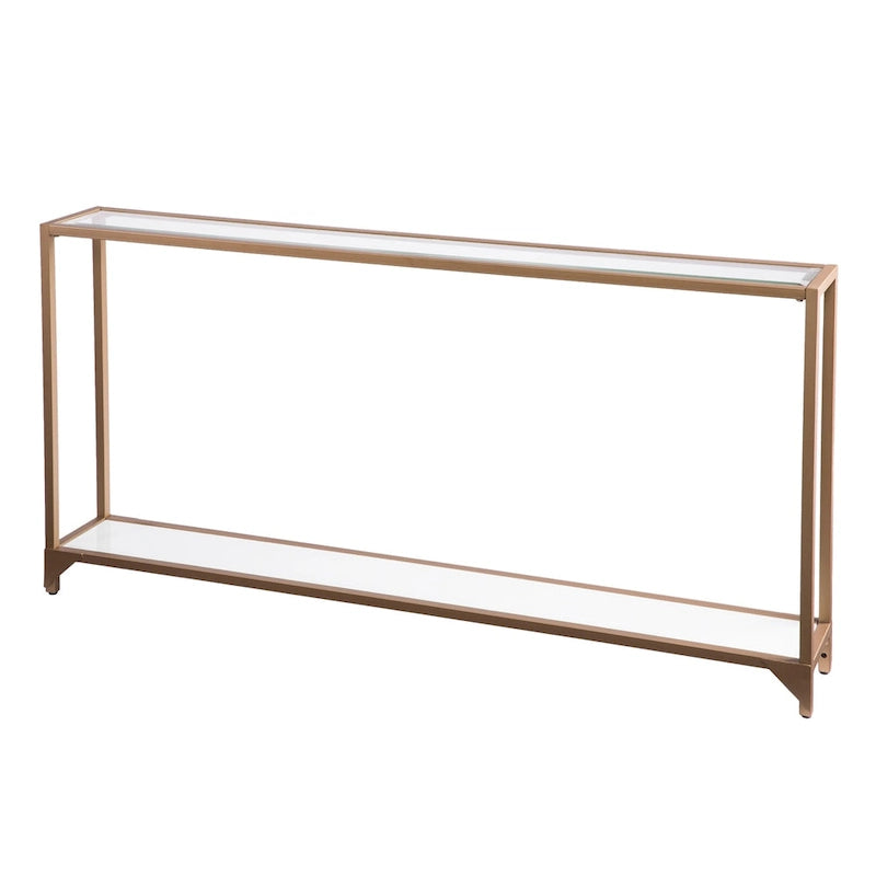 Tavolo consolle stretto Grant di SEI Furniture con espositore in vetro