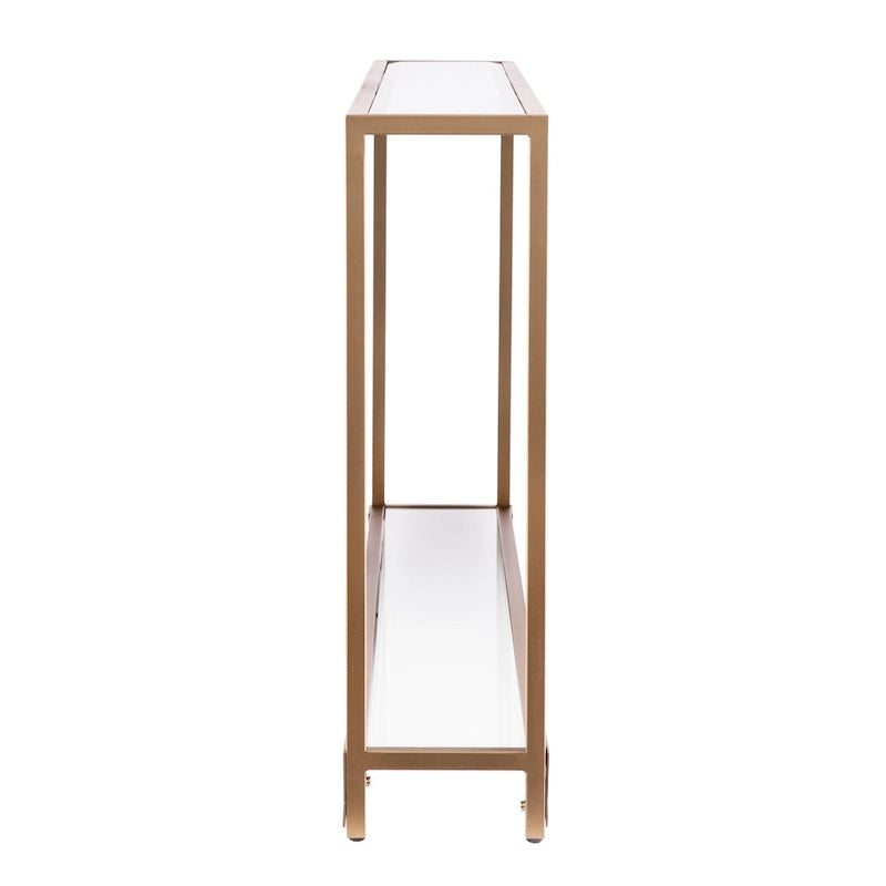 Tavolo consolle stretto Grant di SEI Furniture con espositore in vetro