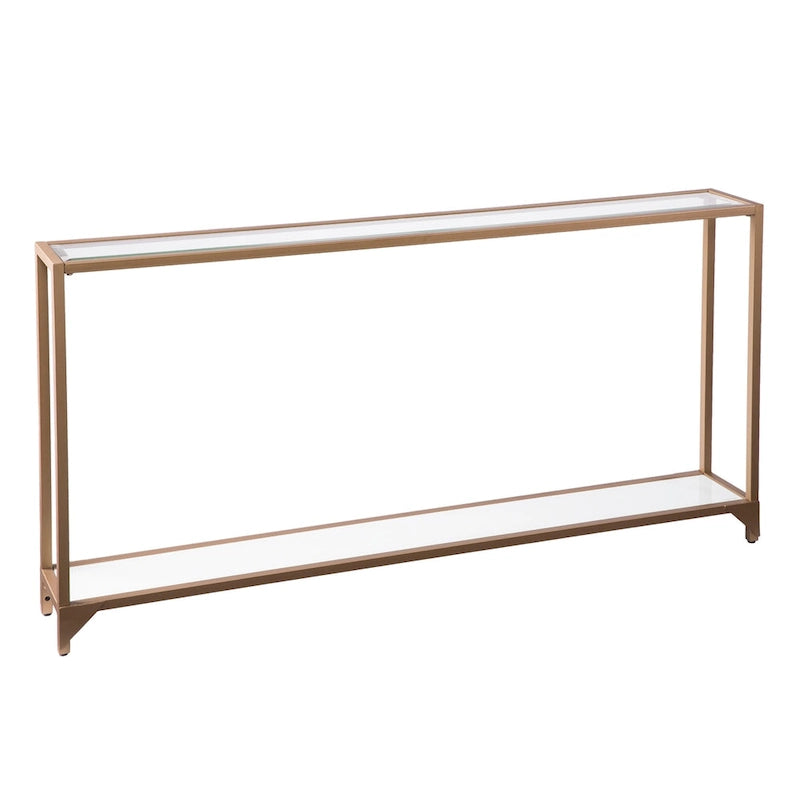 Tavolo consolle stretto Grant di SEI Furniture con espositore in vetro