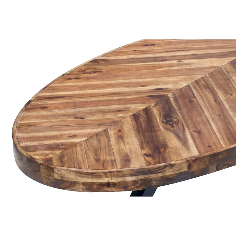 Tavolino da caffè in legno di acacia rustico Panko di Aurelle Home