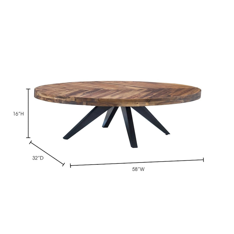 Tavolino da caffè in legno di acacia rustico Panko di Aurelle Home