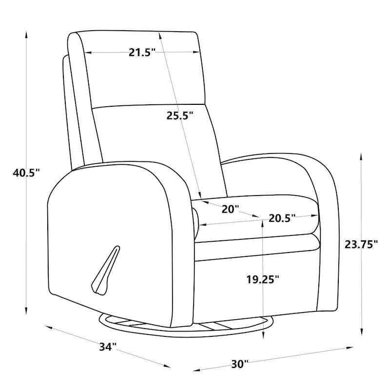 Poltrona reclinabile Glider, poltrona reclinabile a dondolo, poltrona reclinabile girevole, poltrona decorativa