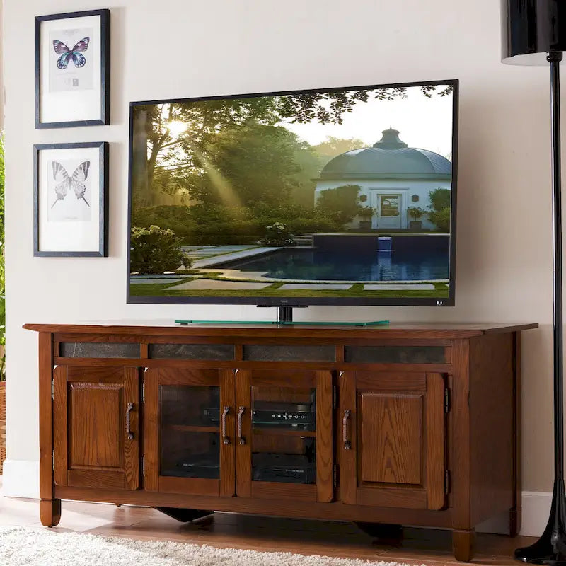 Mobile porta TV con contenitore chiuso in rovere rustico Leick Home