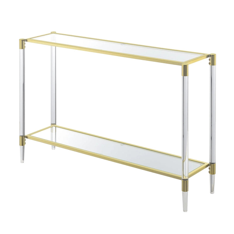 Convenience Concepts Royal Crest Tavolo consolle in vetro acrilico a 2 livelli