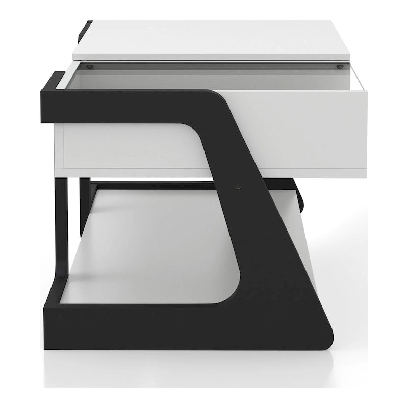 Tavolino da caffè moderno DH BASIC bianco da 49 pollici con piano sollevabile di Denhour
