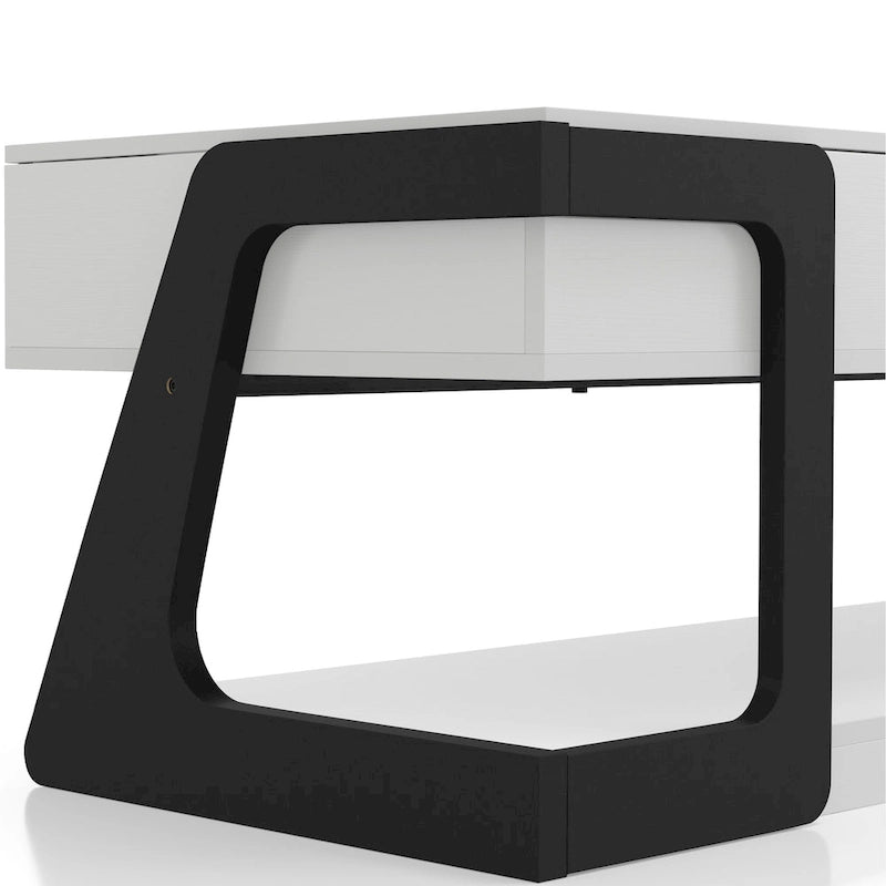 Tavolino da caffè moderno DH BASIC bianco da 49 pollici con piano sollevabile di Denhour