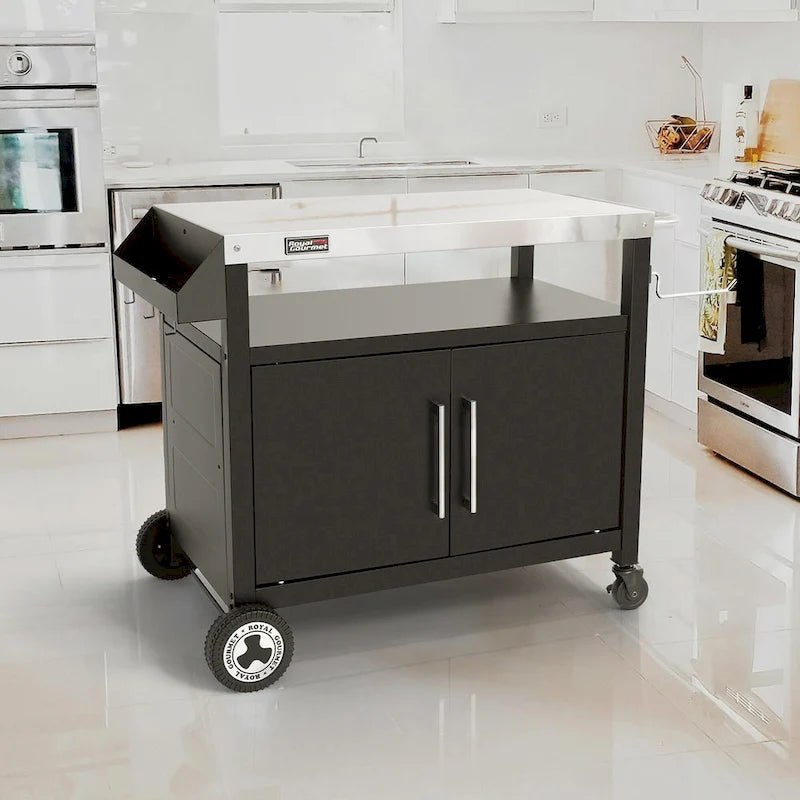 Carrello da cucina mobile Royal Gourmet con tavolo da preparazione per griglia e spazio di archiviazione