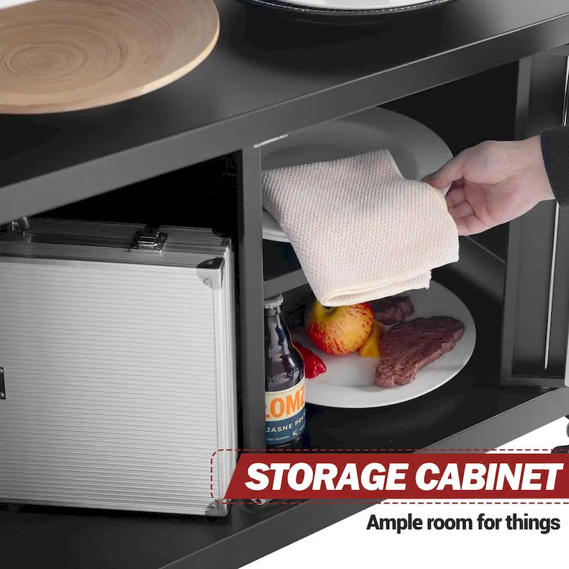 Carrello da cucina mobile Royal Gourmet con tavolo da preparazione per griglia e spazio di archiviazione