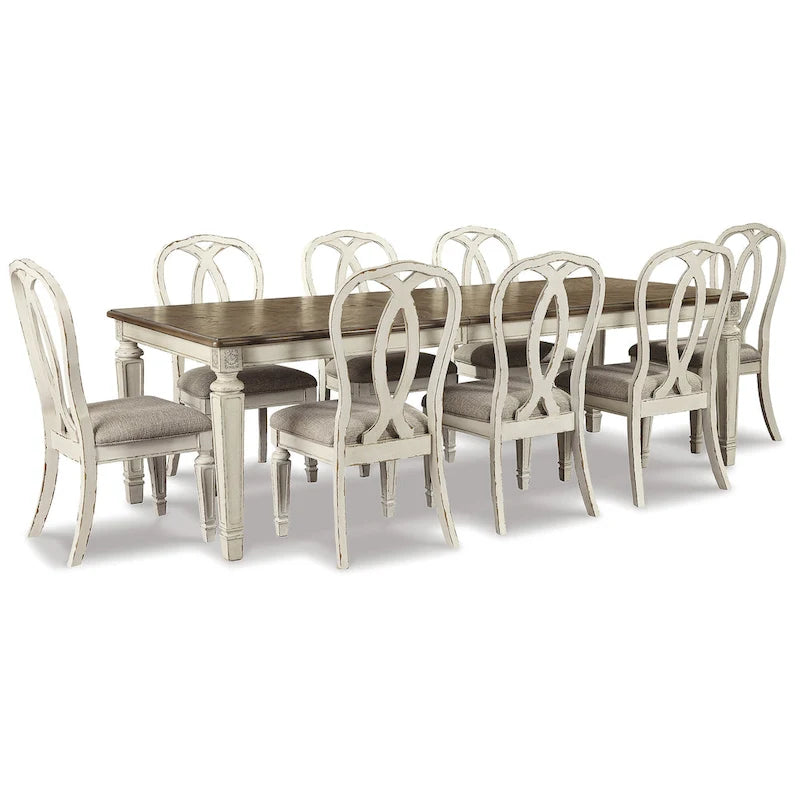 Pacchetto da pranzo Signature Design by Ashley Realyn bianco/marrone chiaro da 9 pezzi