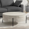 Tavolino da caffè rotondo moderno industriale WYNDENHALL Farmington - 38 dx 38 wx 14 h