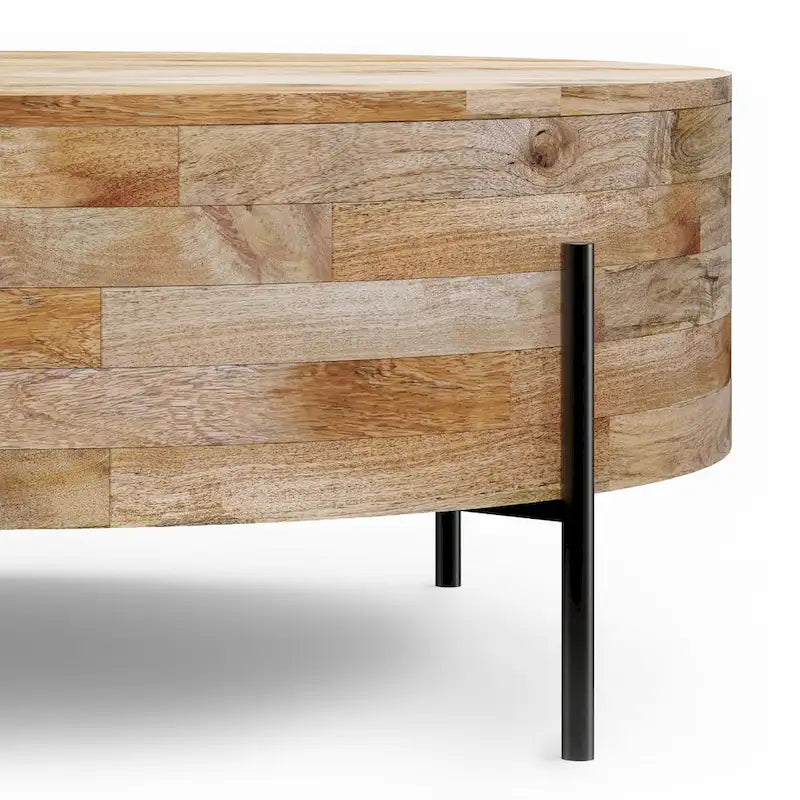 Tavolino da caffè rotondo moderno industriale WYNDENHALL Farmington - 38 dx 38 wx 14 h
