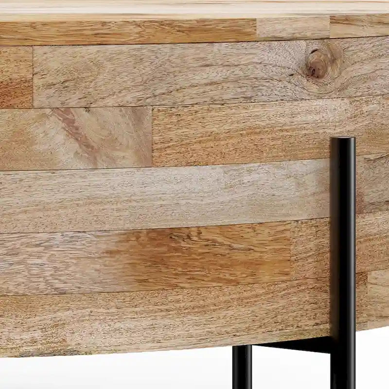 Tavolino da caffè rotondo moderno industriale WYNDENHALL Farmington - 38 dx 38 wx 14 h