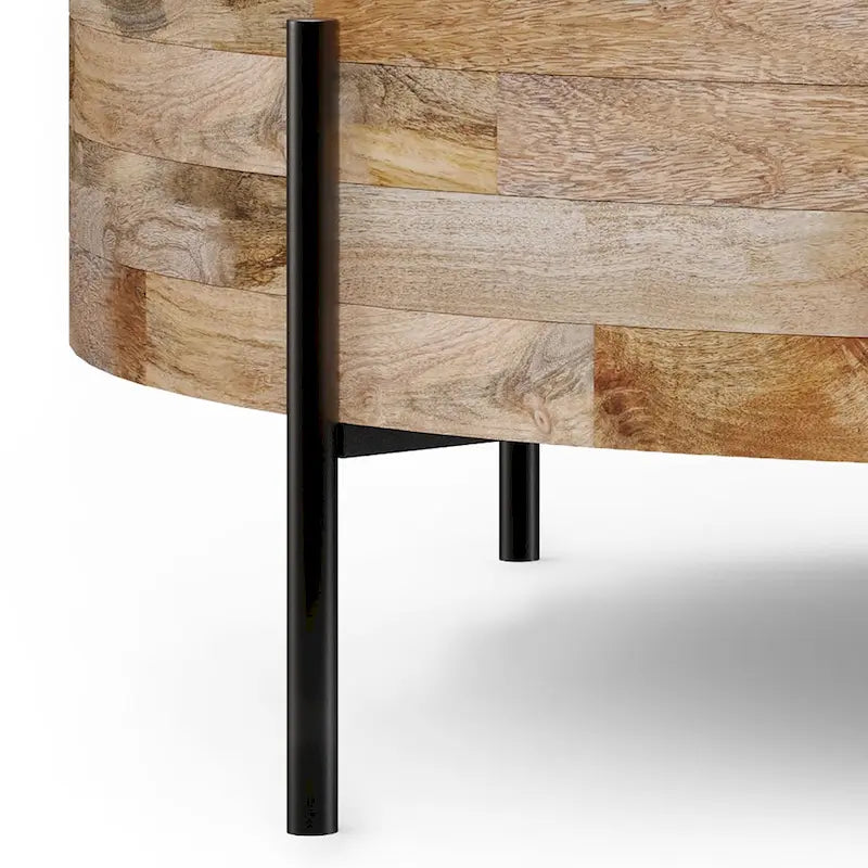 Tavolino da caffè rotondo moderno industriale WYNDENHALL Farmington - 38 dx 38 wx 14 h