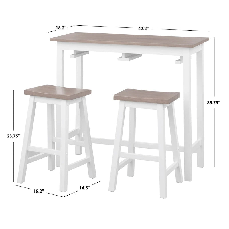 Simple Living Townsend set da 3 pezzi con tavolo e sgabello da bar