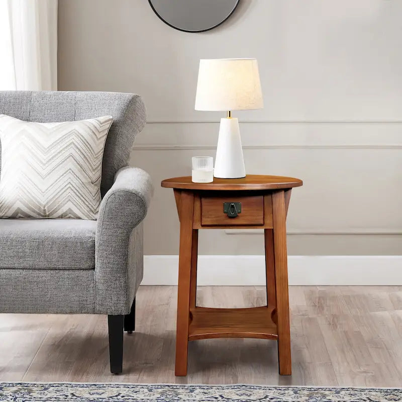 Tavolino rotondo con cassetto Leick Home Mission