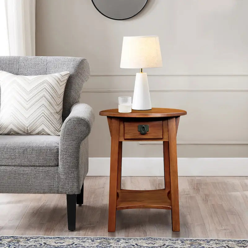 Tavolino rotondo con cassetto Leick Home Mission