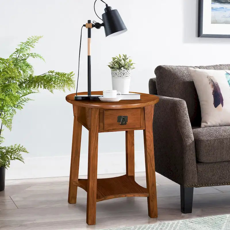 Tavolino rotondo con cassetto Leick Home Mission