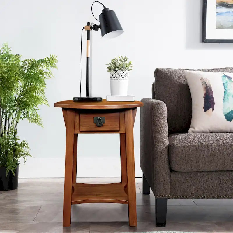 Tavolino rotondo con cassetto Leick Home Mission