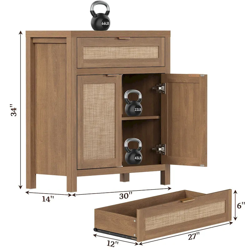 Credenza in rattan SICOTAS Farmhouse con cassetto - N/A