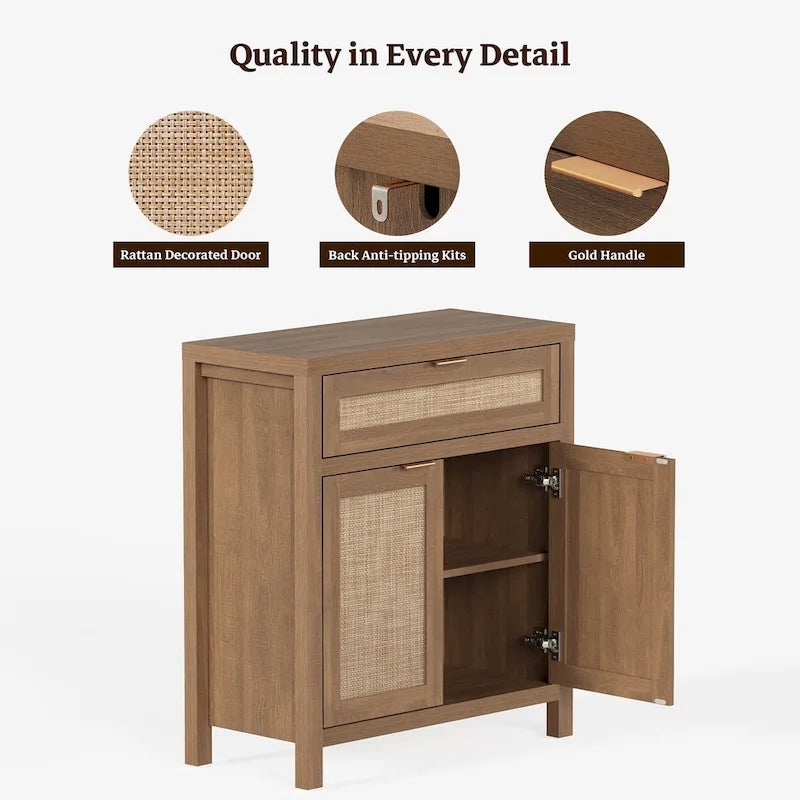 Credenza in rattan SICOTAS Farmhouse con cassetto - N/A