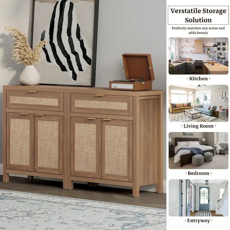 Credenza in rattan SICOTAS Farmhouse con cassetto - N/A