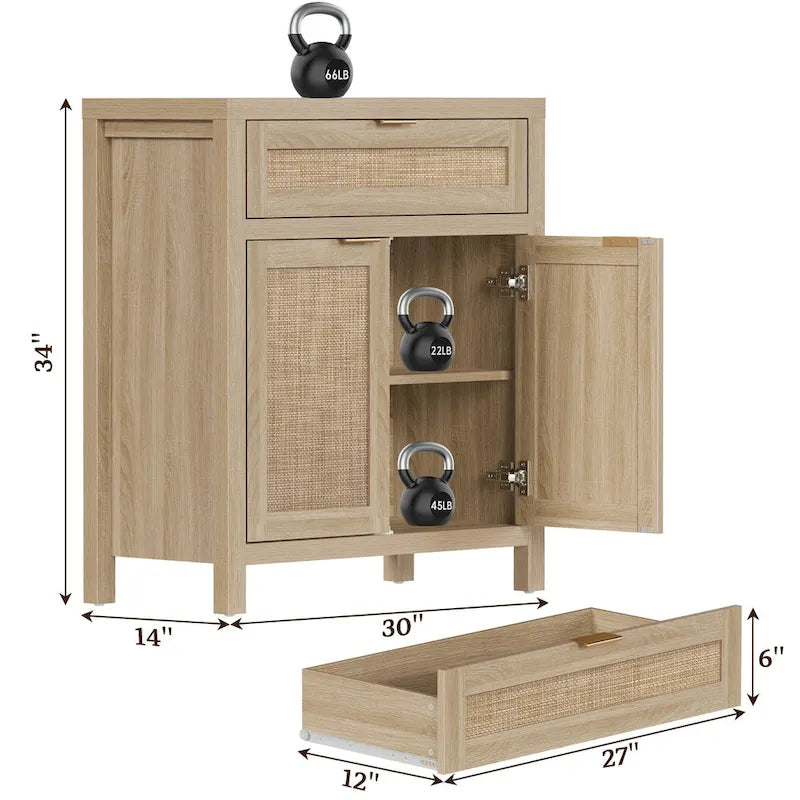 Credenza in rattan SICOTAS Farmhouse con cassetto - N/A