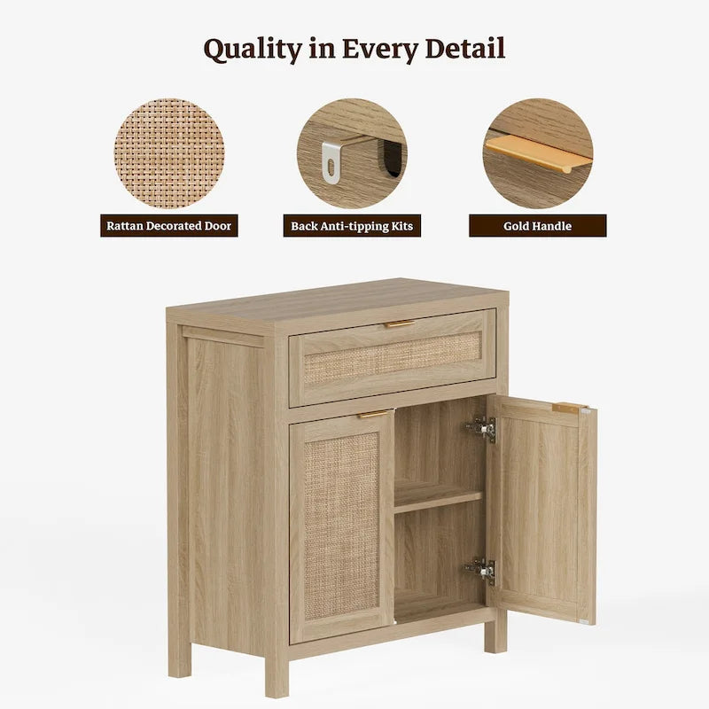 Credenza in rattan SICOTAS Farmhouse con cassetto - N/A