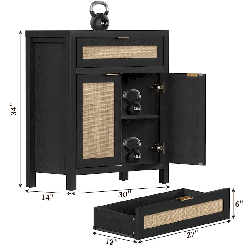 Credenza in rattan SICOTAS Farmhouse con cassetto - N/A