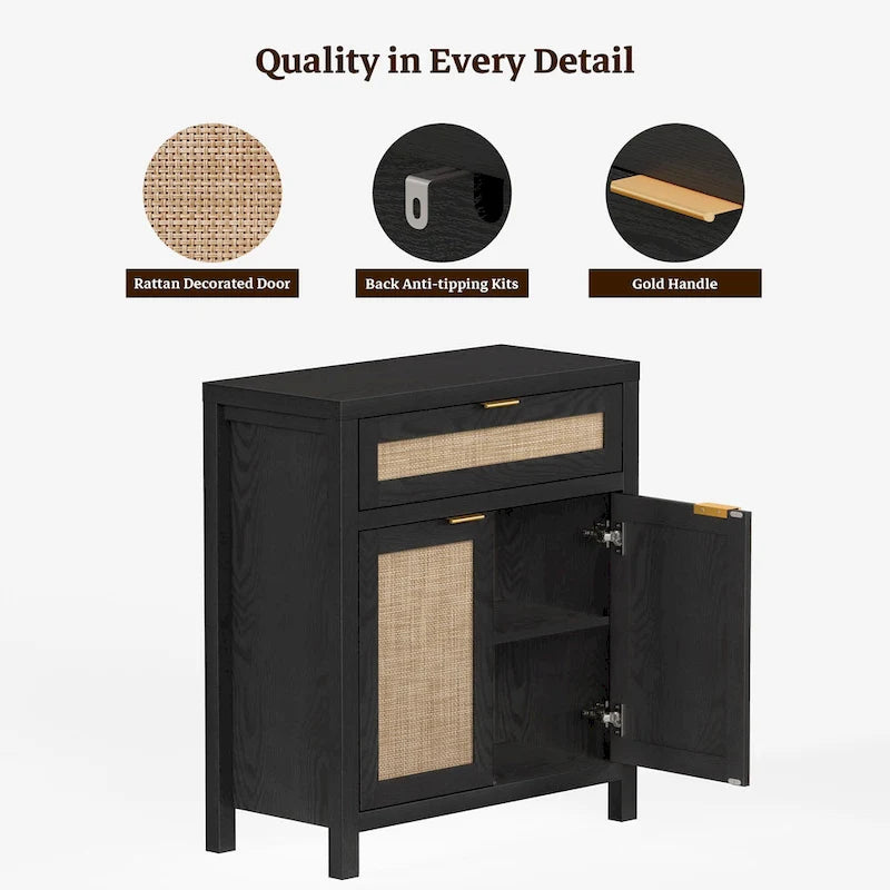 Credenza in rattan SICOTAS Farmhouse con cassetto - N/A