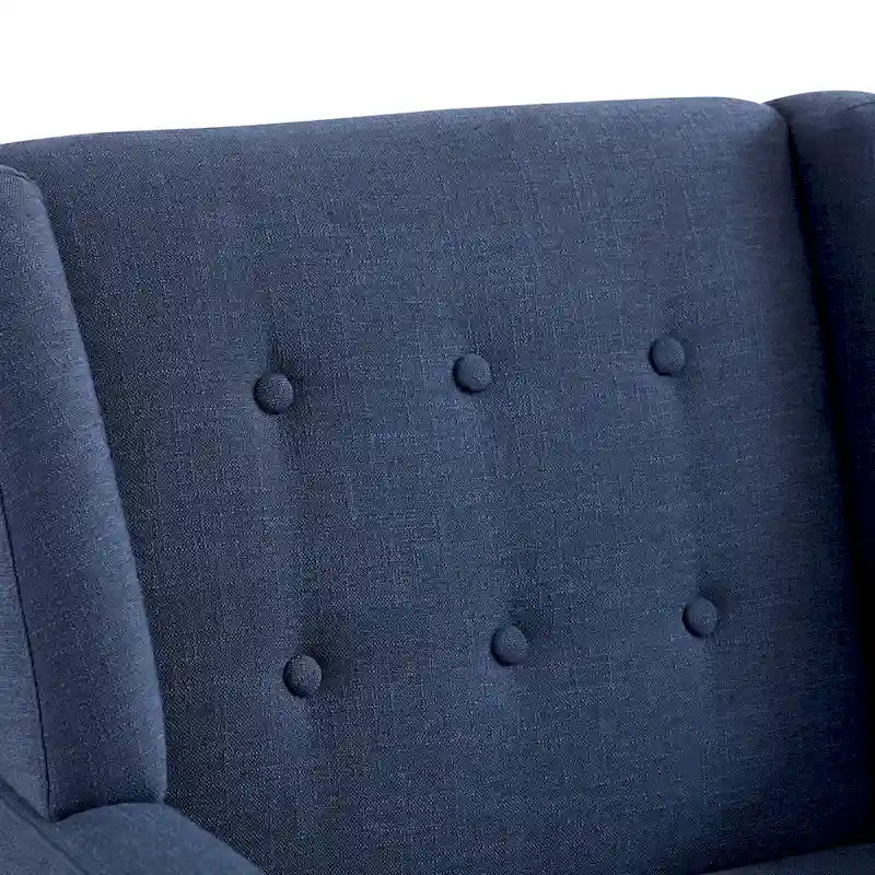 Poltrona moderna imbottita in lino HUIMO con braccioli capitonné