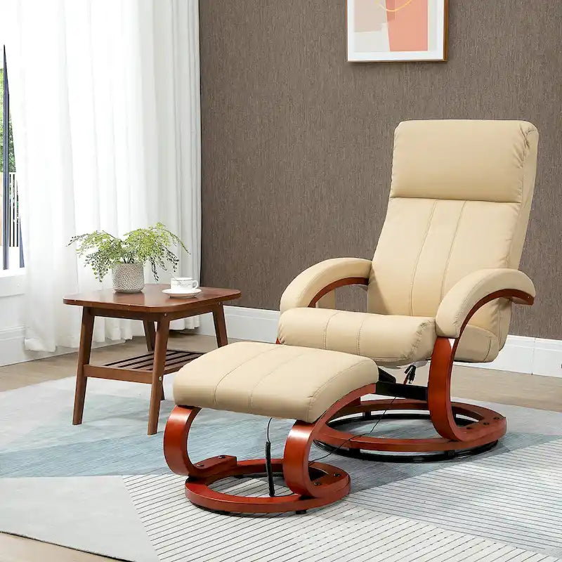 Poltrona reclinabile HOMCOM con pouf, reclinabile elettrica in similpelle